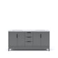 Water Creation Elizabeth 72" Grey Double Sink Bathroom Vanity with Carrara White Marble Countertop and Bronze Hardware