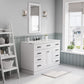 Water Creation Hartford 48" White Single Sink Bathroom Vanity with Carrara White Marble Countertop