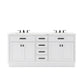 Water Creation Hartford 72" White Double Sink Bathroom Vanity Carrara White Marble Countertop Bath Vanity