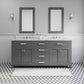 Water Creation Madison 72" Espresso Double Sink Bathroom Vanity with Carrara White Marble Countertop