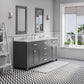 Water Creation Madison 72" Espresso Double Sink Bathroom Vanity with Carrara White Marble Countertop