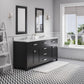 Water Creation Madison 72" Espresso Double Sink Bathroom Vanity with Carrara White Marble Countertop