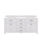 Water Creation Madison 72" Espresso Double Sink Bathroom Vanity with Carrara White Marble Countertop