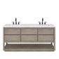 Water Creation Oakman 72" Grey Oak Double Sink Bathroom Vanity with Carrara White Marble Countertop