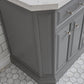 Water Creation Palace 60" Grey Double Sink Bathroom Vanity with Carrara Quartz and Polished Nickel (PVD) Hardware