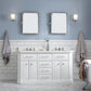 Water Creation Palace 60" Grey Double Sink Bathroom Vanity with Carrara Quartz and Polished Nickel (PVD) Hardware