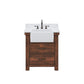 Water Creation Paisley 30" Rustic Brown Single Sink Bathroom Vanity with Carrara White Marble Countertop