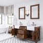 Water Creations Paisley 72" Rustic Sienna Double Sink Bathroom Vanity Carrara White Marble Countertop