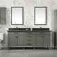 Legion Furniture 80" Pewter Green Double Sink Bathroom Vanity Cabinet with Blue Lime Stone Quartz