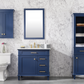 Legion Furniture 36" Blue Single Sink Bathroom Vanity Cabinet with Carrara White Top