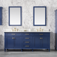 Legion Furniture 80" Blue Double Sink Bathroom Vanity with Carrara White Quartz Top