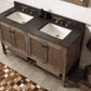 Legion Furniture 60" Solid Wood Double Sink Bathroom Vanity with Moon Stone Top