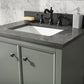 Legion Furniture 30" Pewter Green Single Sink Bathroom Vanity Cabinet with Blue Lime Stone Top