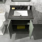 Legion Furniture 30" Pewter Green Single Sink Bathroom Vanity Cabinet with Blue Lime Stone Top