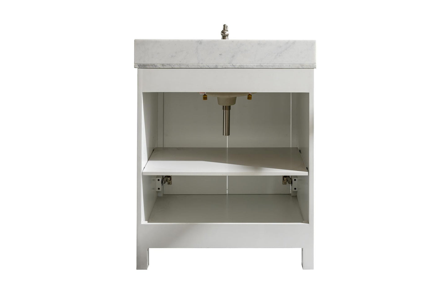 Legion Furniture 30" White Single Sink Bathroom Vanity Cabinet with Carrara White Top