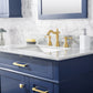 Legion Furniture 36" Blue Single Sink Bathroom Vanity Cabinet with Carrara White Top