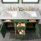 Legion Furniture 54" Vogue Green Double Sink Bathroom Vanity Cabinet with Carrara White Top