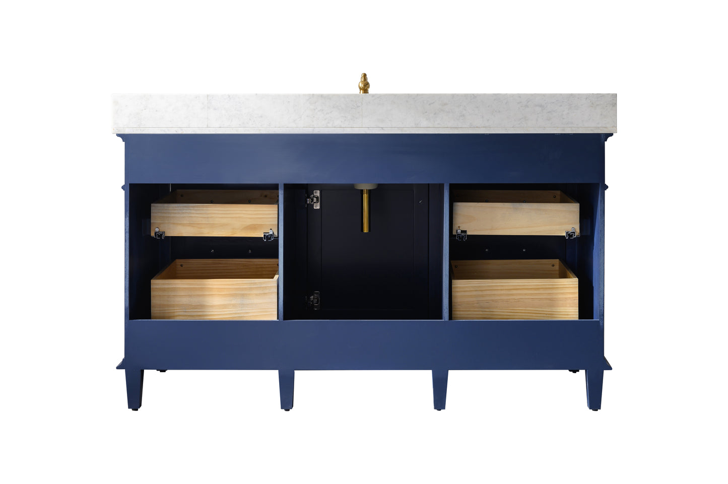 Legion Furniture 60" Blue Single Sink Bathroom Vanity with Carrara White Top