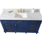 Legion Furniture 60" Blue Single Sink Bathroom Vanity with Carrara White Top