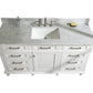 Legion Furniture 60" White Single Sink Bathroom Vanity with Carrara White Top