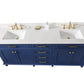 Legion Furniture 80" Blue Double Sink Bathroom Vanity with Carrara White Quartz Top