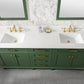 Legion Furniture 80" Vogue Green Double Sink Bathroom Vanity Cabinet with Carrara White Quartz Top