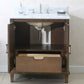 Legion Furniture 30" Antique Coffee Single Sink Bathroom Vanity with Carrara White Top