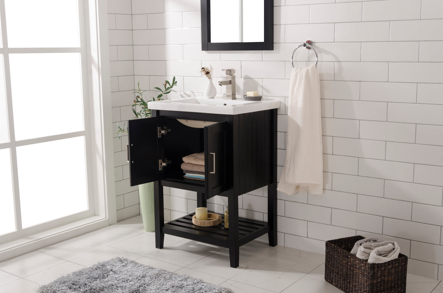 Legion Furniture 24" KD Espresso Single Sink Bathroom Vanity