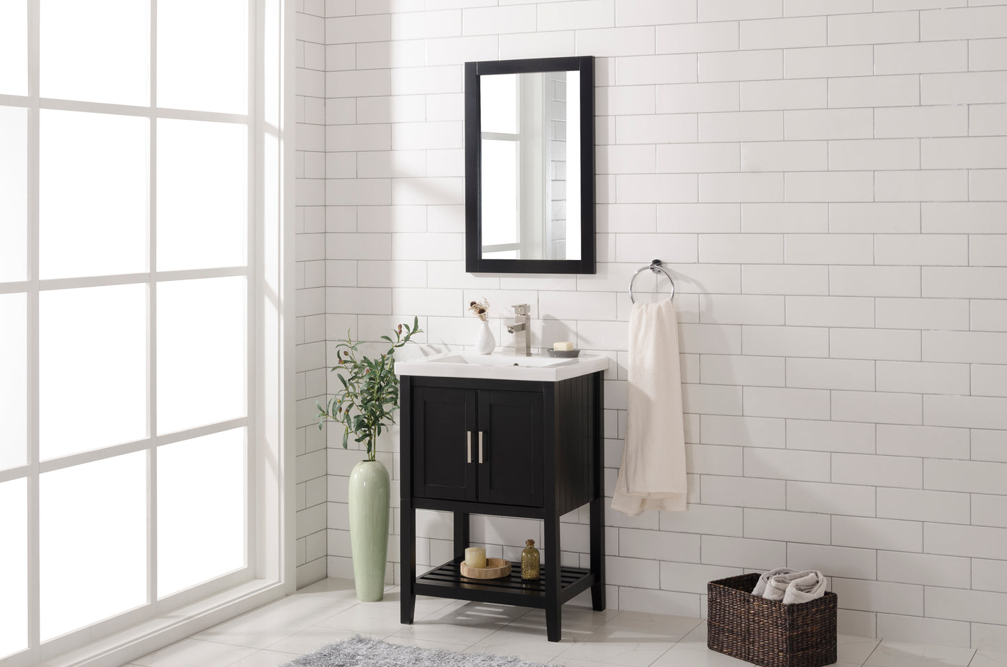 Legion Furniture 24" KD Espresso Single Sink Bathroom Vanity