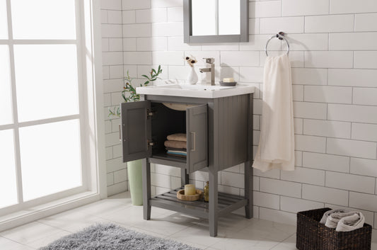 Legion Furniture 24" KD Grey Single Sink Bathroom Vanity